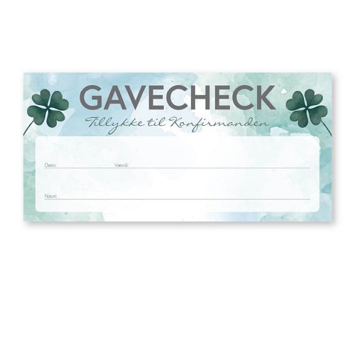 Gavecheck grøn - Konfirmand