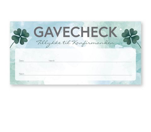 Gavecheck grøn - Konfirmand