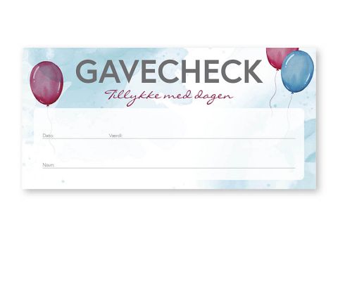 Gavecheck - Tillykke med dagen