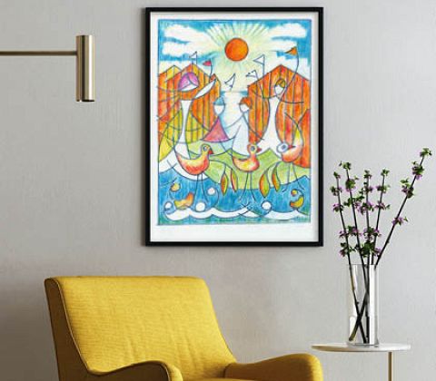 En dag ved stranden - plakat