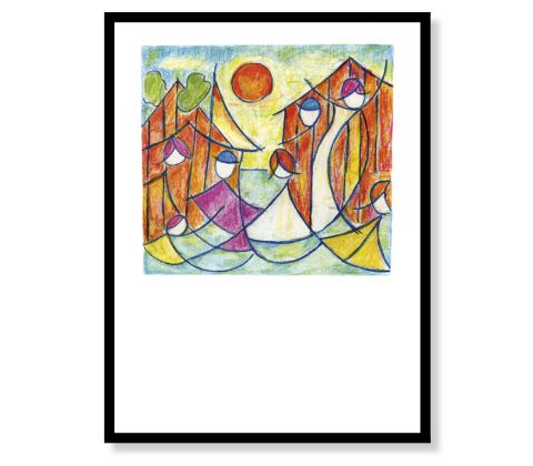 Røde fiskerhuse - plakat