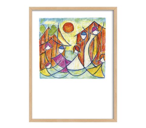 Røde fiskerhuse - plakat