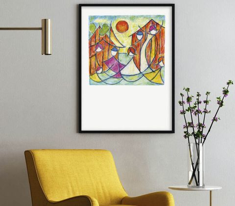 Røde fiskerhuse - plakat