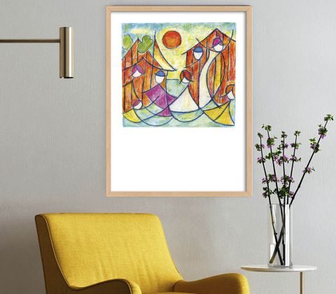 Røde fiskerhuse - plakat