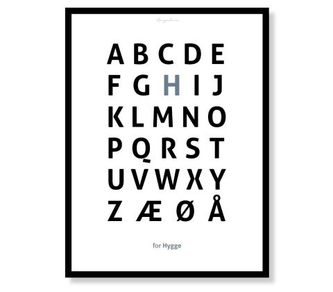 Alfabetplakat - Hygge