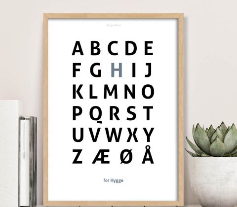 Alfabetplakat - Hygge