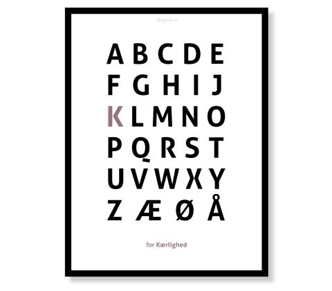 Alfabetplakat - Kærlighed