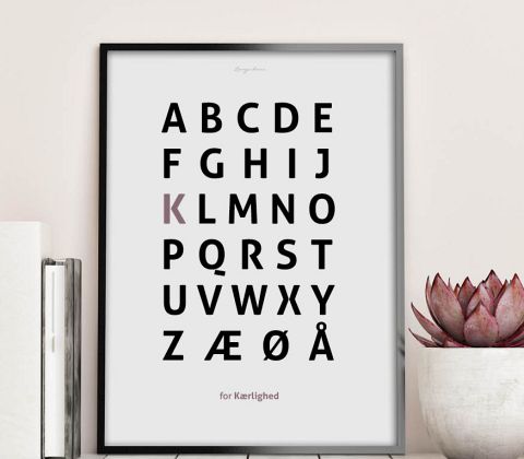 Alfabetplakat - Kærlighed