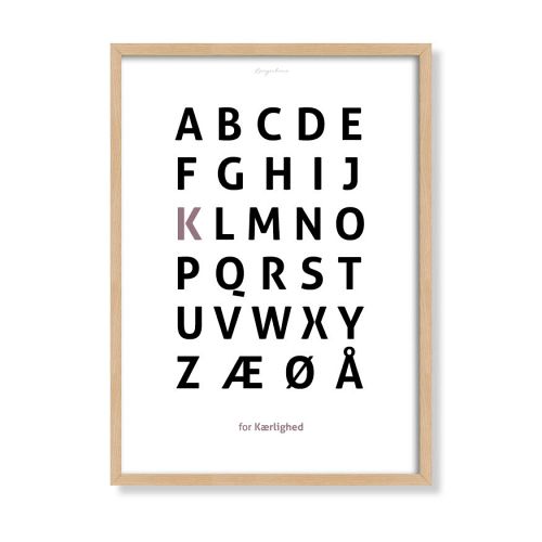 Alfabetplakat - Kærlighed