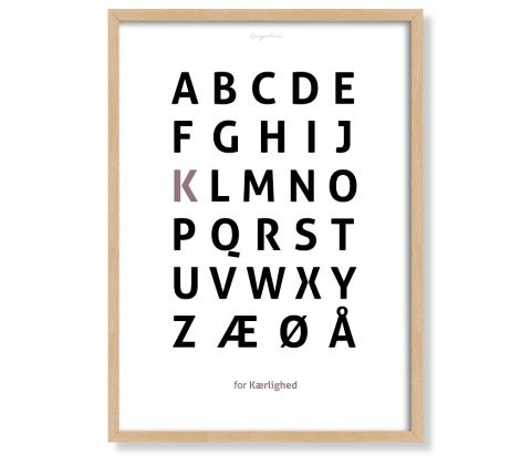 Alfabetplakat - Kærlighed