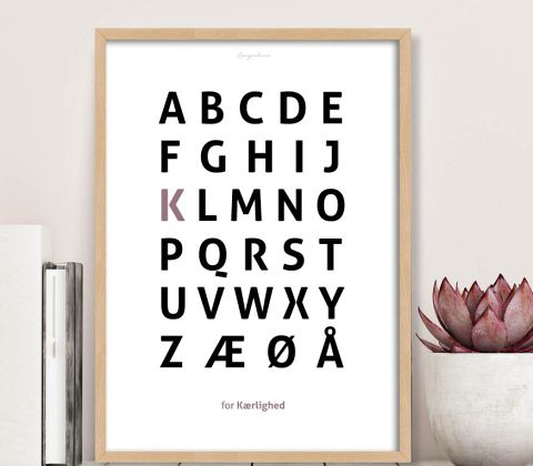 Alfabetplakat - Kærlighed