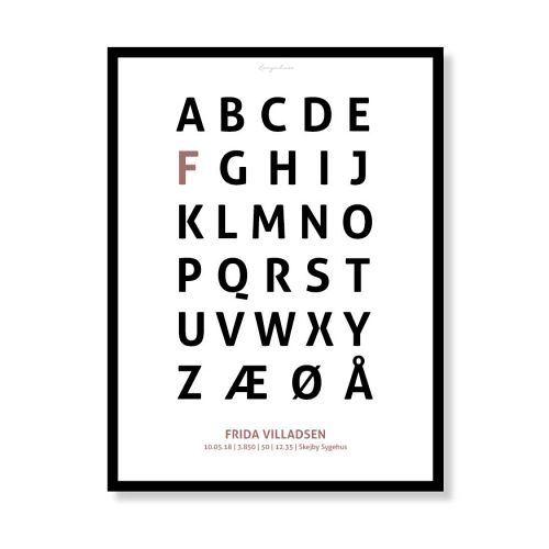 Alfabetplakat - Pige