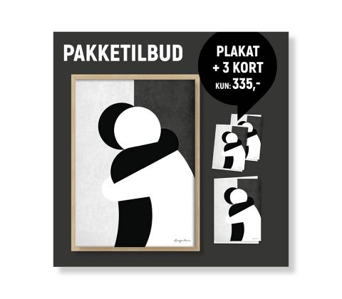 KRAM-plakat & 3 kort i sort/hvid