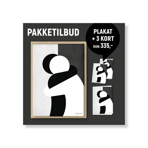 KRAM-plakat & 3 kort i sort/hvid