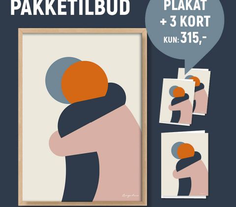 KRAM-plakat & tre kort i farver
