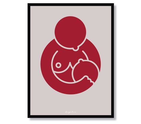 Super MOM - brystbarn i mørkrød