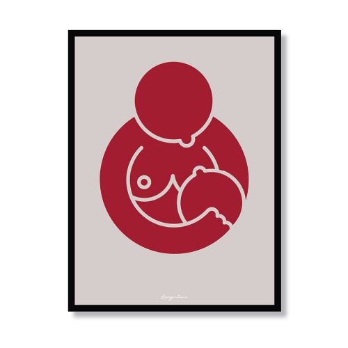 Super MOM - brystbarn i mørkrød