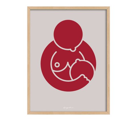 Super MOM - brystbarn i mørkrød