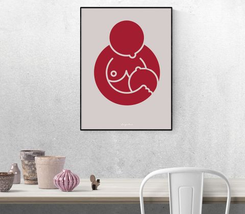 Super MOM - brystbarn i mørkrød