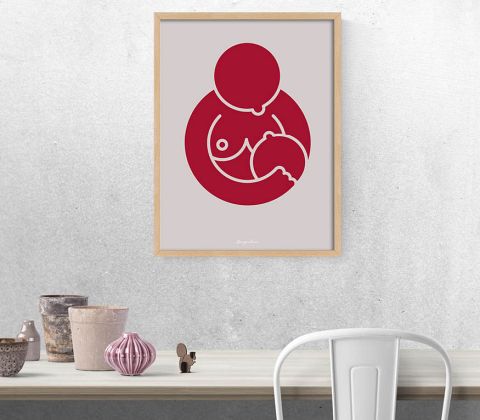 Super MOM - brystbarn i mørkrød