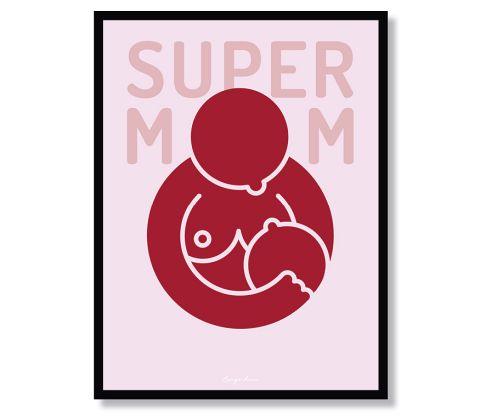 Super Mom - brystbarn i rød