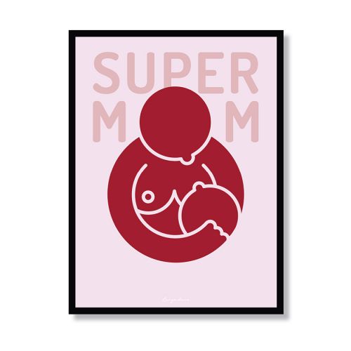 Super Mom - brystbarn i rød
