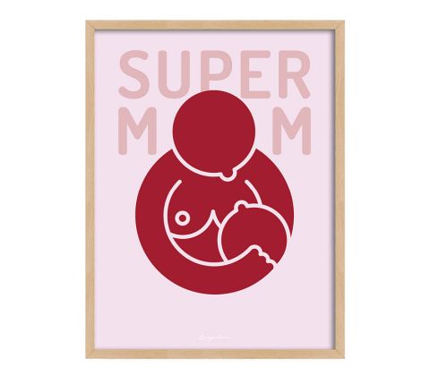 Super Mom - brystbarn i rød