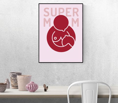 Super Mom - brystbarn i rød