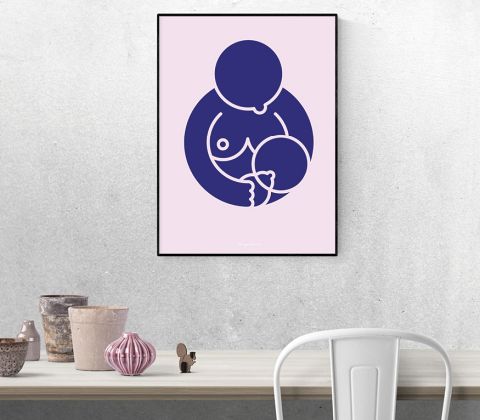 Super MOM - flaskebarn i blå