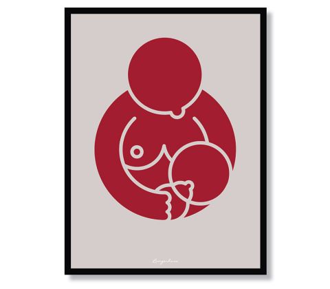 Super MOM - flaskebarn i mørkrød