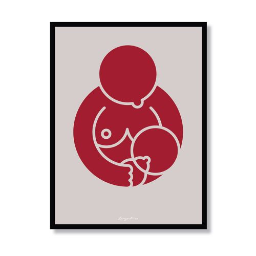 Super MOM - flaskebarn i mørkrød