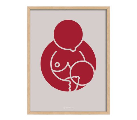 Super MOM - flaskebarn i mørkrød