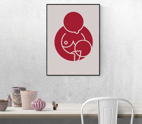 Super MOM - flaskebarn i mørkrød