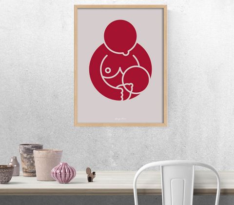 Super MOM - flaskebarn i mørkrød