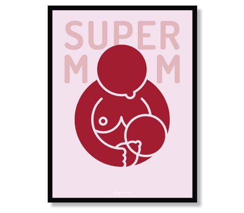 Super MOM - flaskebarn i rød