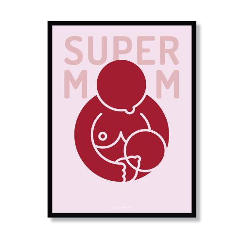 Super MOM - flaskebarn i rød