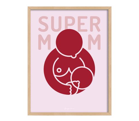 Super MOM - flaskebarn i rød